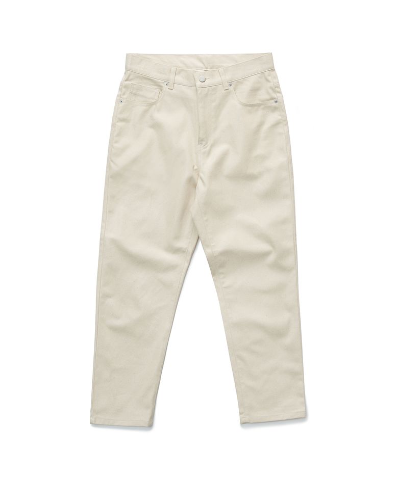 GLOW COATING COTTON PANTS - IVORY
