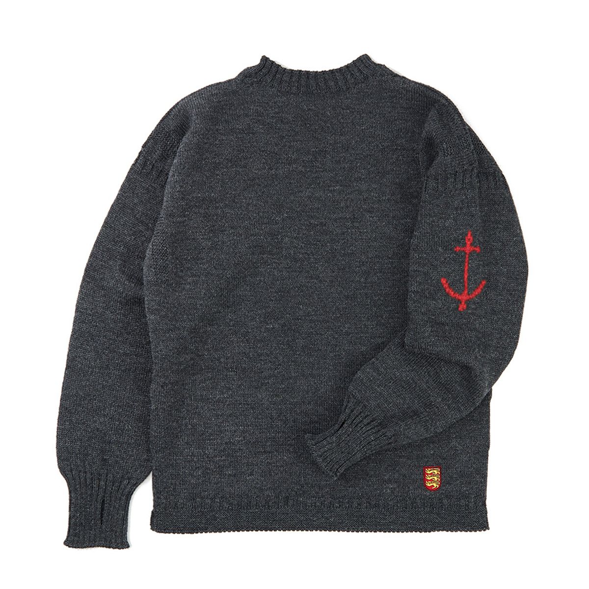 건지 울른스(Guernsey Woollens) 피셔맨 홀가먼트 스웨터 - 차콜