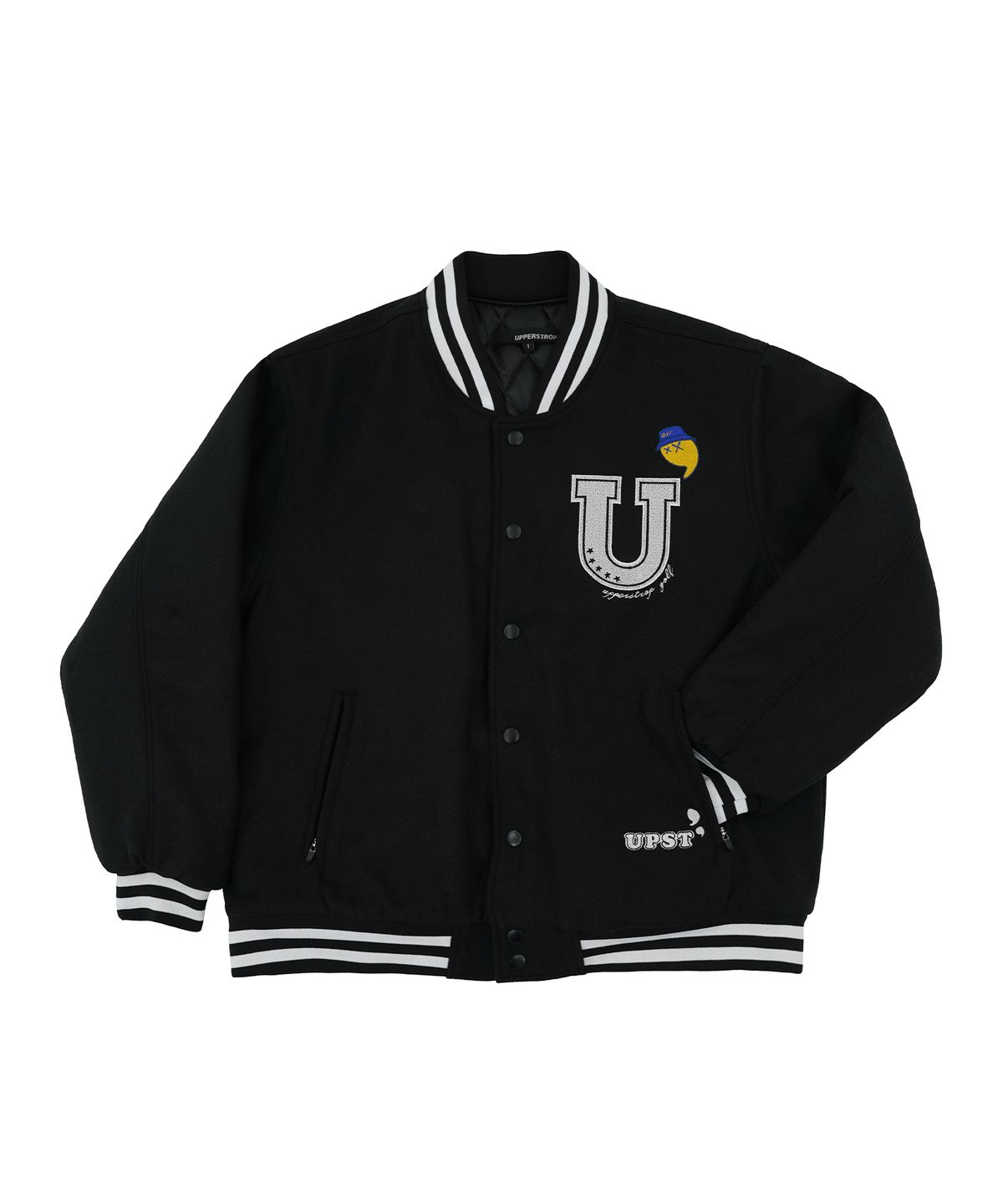 어퍼스트롭 골프(UPPERSTROP GOLF) [UP9069] UPST GOLF 패딩 바시티 자켓 블랙