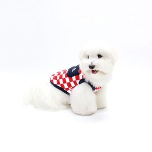 체커보드 슬리브 누빔집업 - 레드