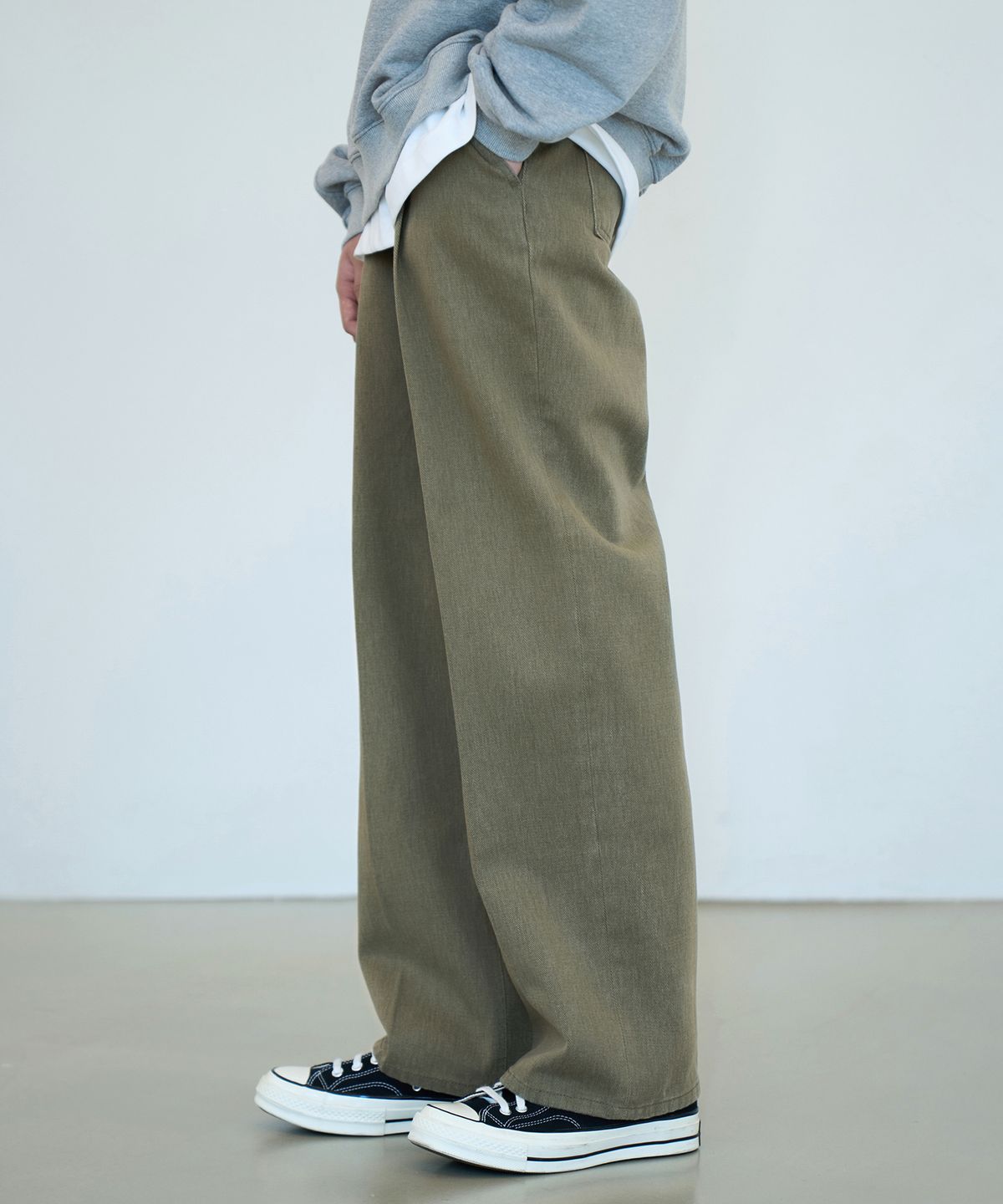 드로우핏(DRAW FIT) 와이드 뉴트럴 컬러 데님 [GREYISH KHAKI]