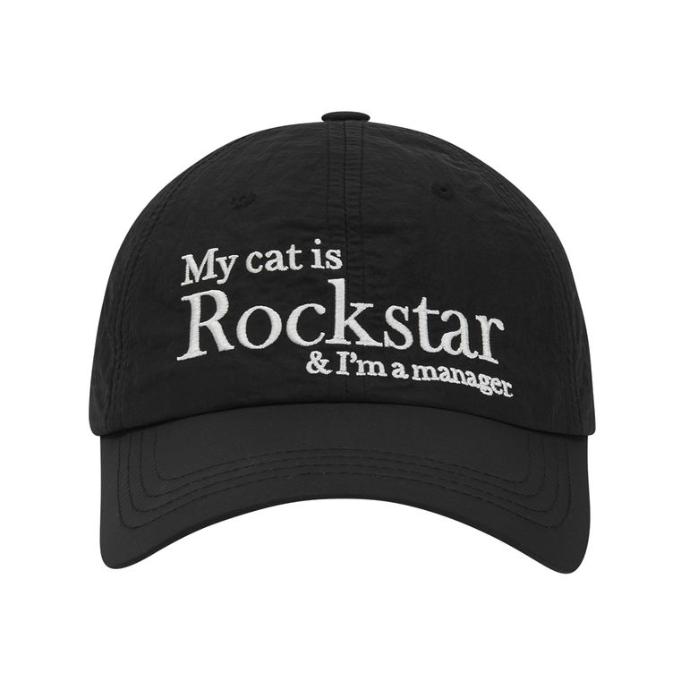 Rockstar cat Nylon cap (Black)