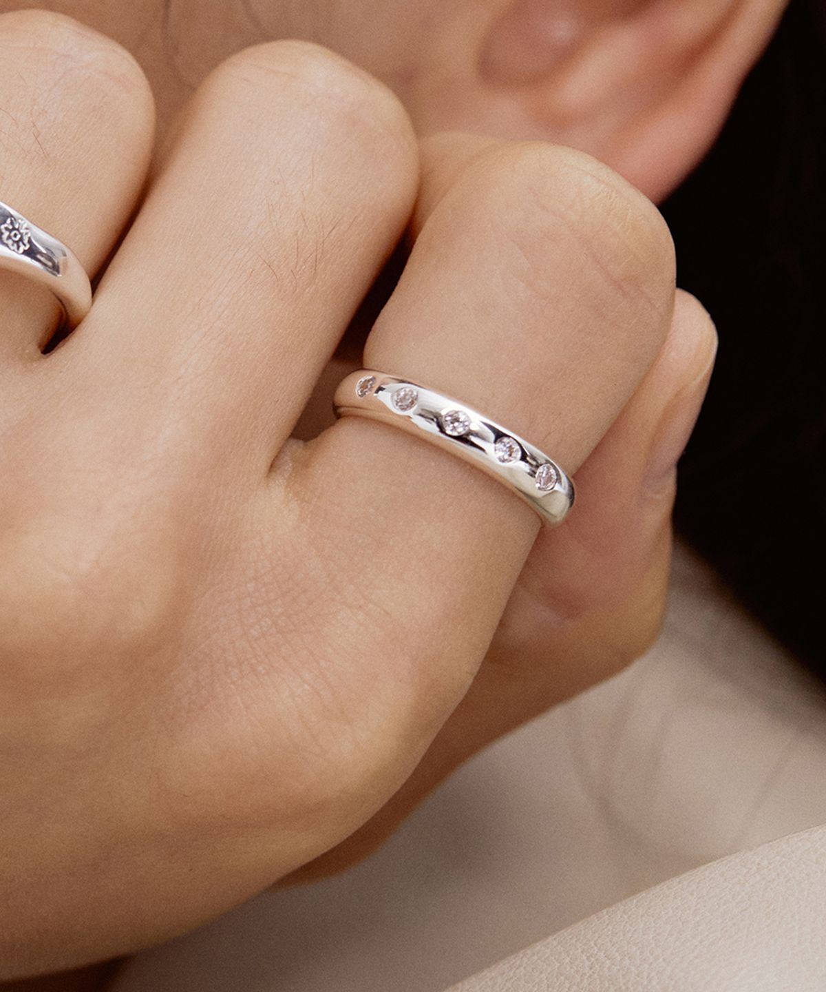 타티아나(TATIANA) (SILVER925) Dot Cubic Ring CR1819