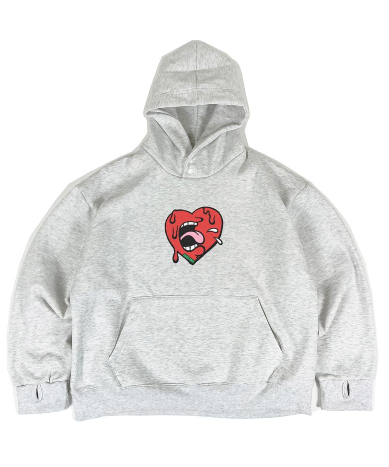 Warmer napping sweat hoodie white melange