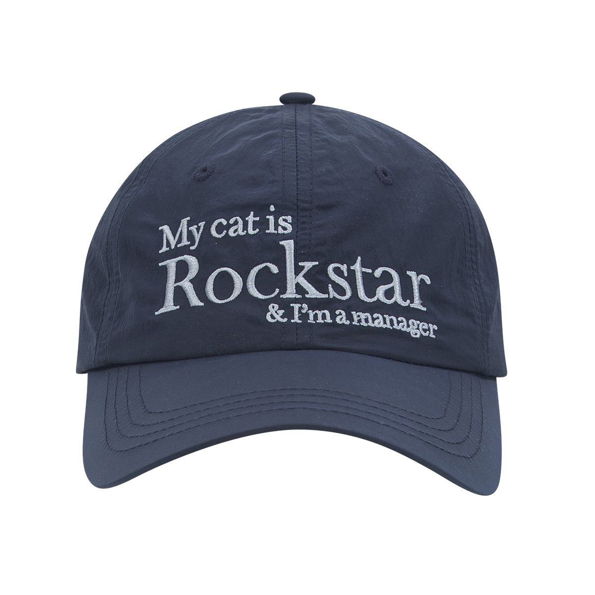 キャップ JOEGUSH Rockstar cat Nylon cap KS1137 MUSINSA | JOEGUSH Rockstar cat Nylon cap (Navy)