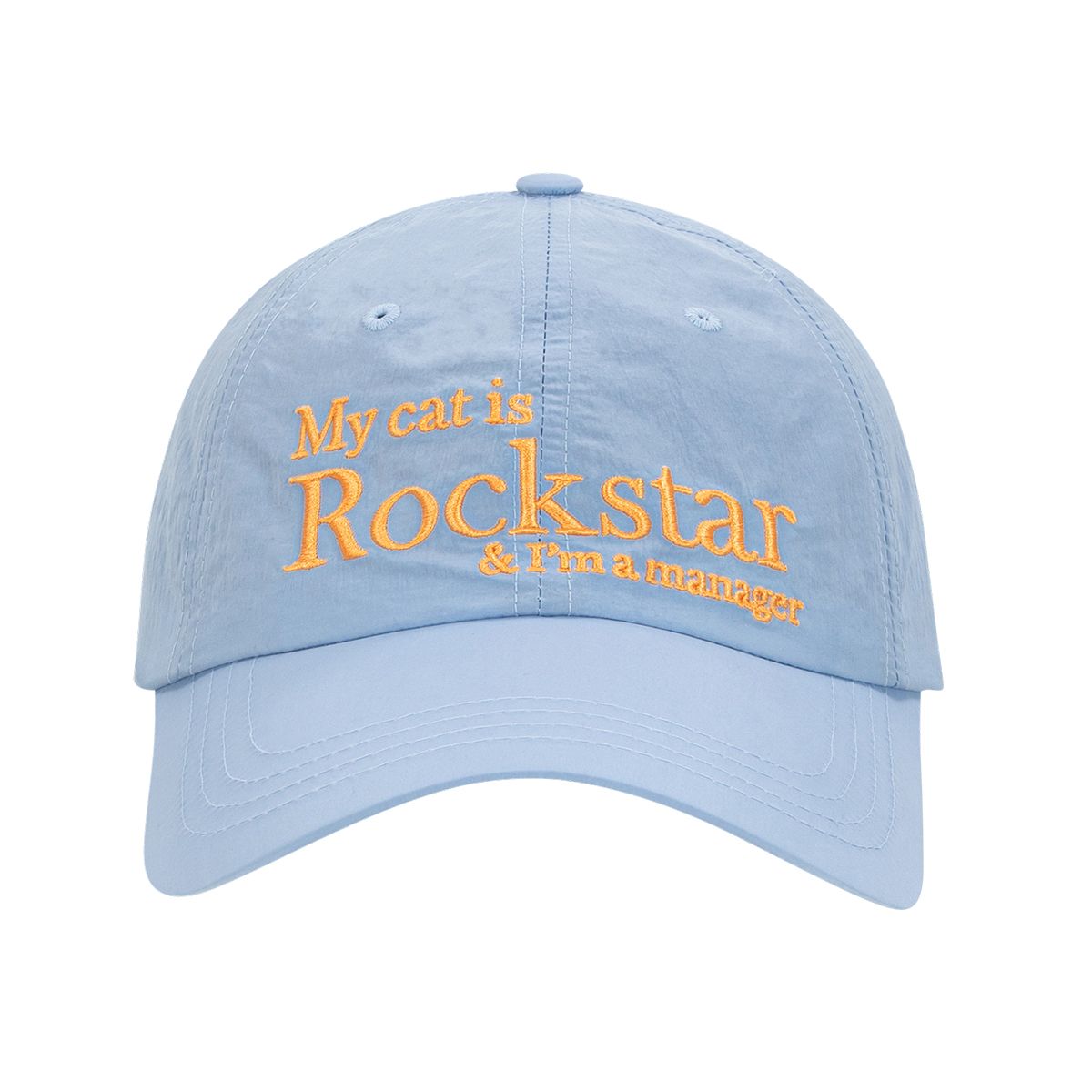 MUSINSA | JOEGUSH Rockstar cat Nylon cap (Sky Blue)