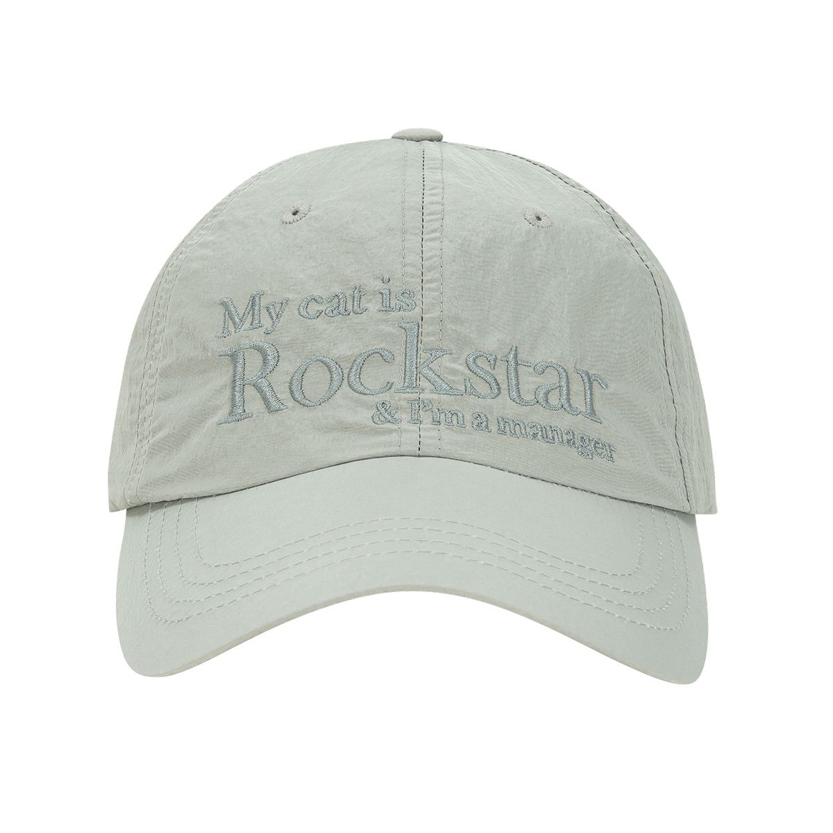 MUSINSA | JOEGUSH Rockstar cat Nylon cap (Light gray)