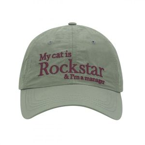 Rockstar cat Nylon cap (Olive)
