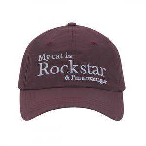 Rockstar cat Nylon cap (Burgundy)