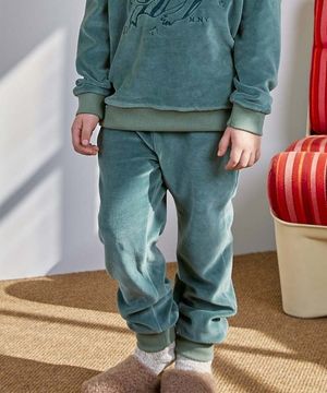 면 벨로아 바지_그린