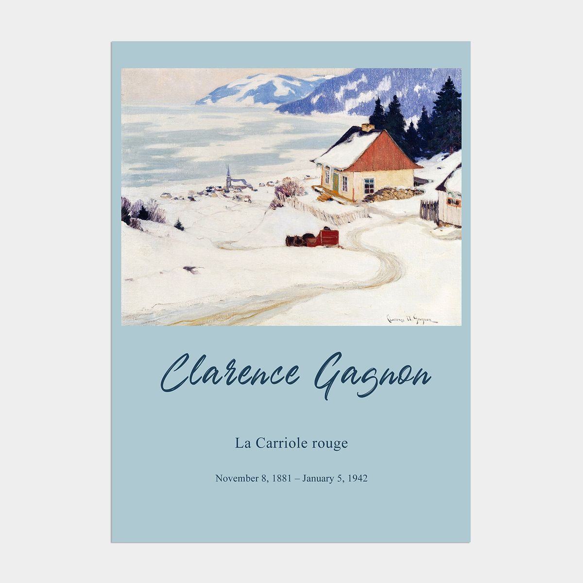 멜팅스튜디오(MELTING STUDIO) 조이 윈터 크리스마스 인테리어 포스터 / 05 Clarence Gagnon La Carriole rounge