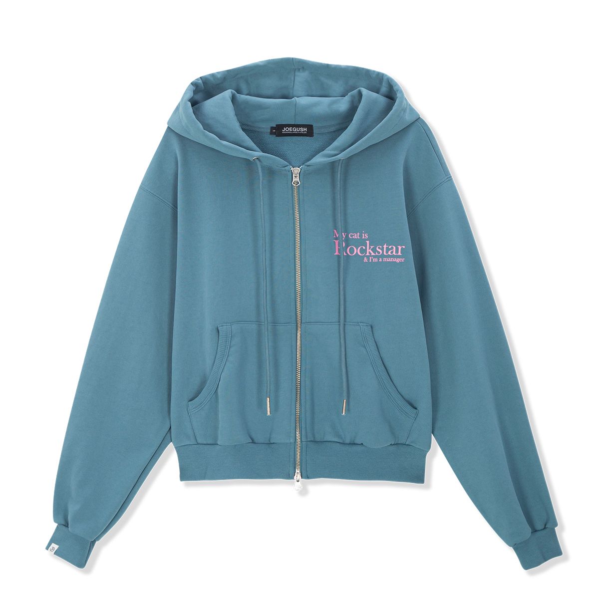조거쉬(JOEGUSH) Smile Rockstar Hoodie Zip-Up (Serenity/Baby Pink)