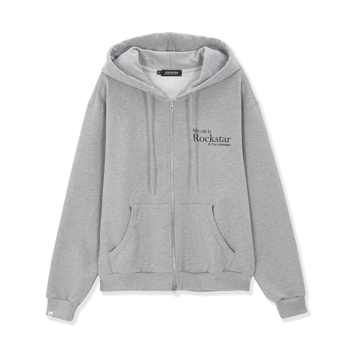 조거쉬(JOEGUSH) Smile Rockstar Hoodie Zip-Up (Grey/Black)