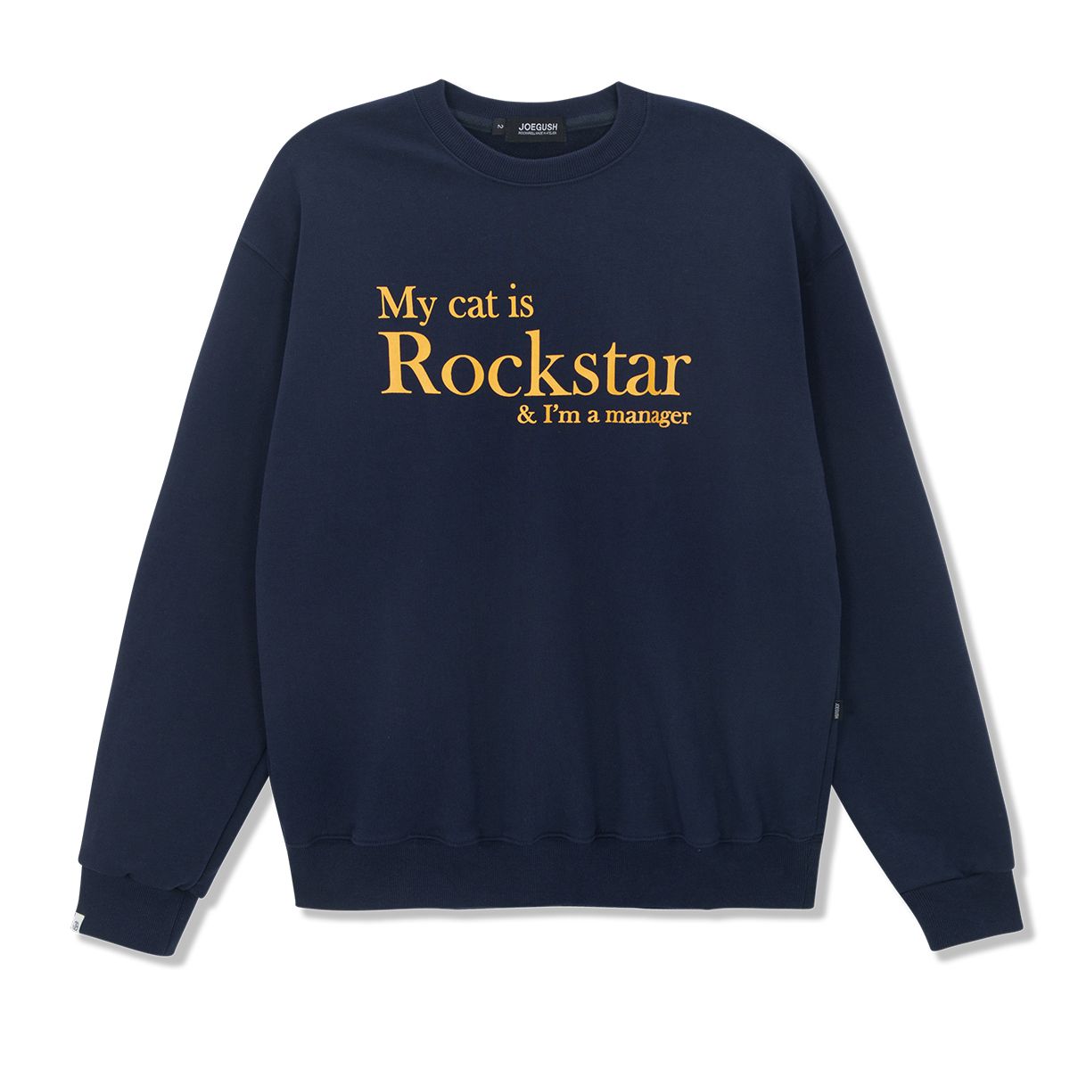 조거쉬(JOEGUSH) My cat is Rockstar Sweatshirts (Navy/Yellow)