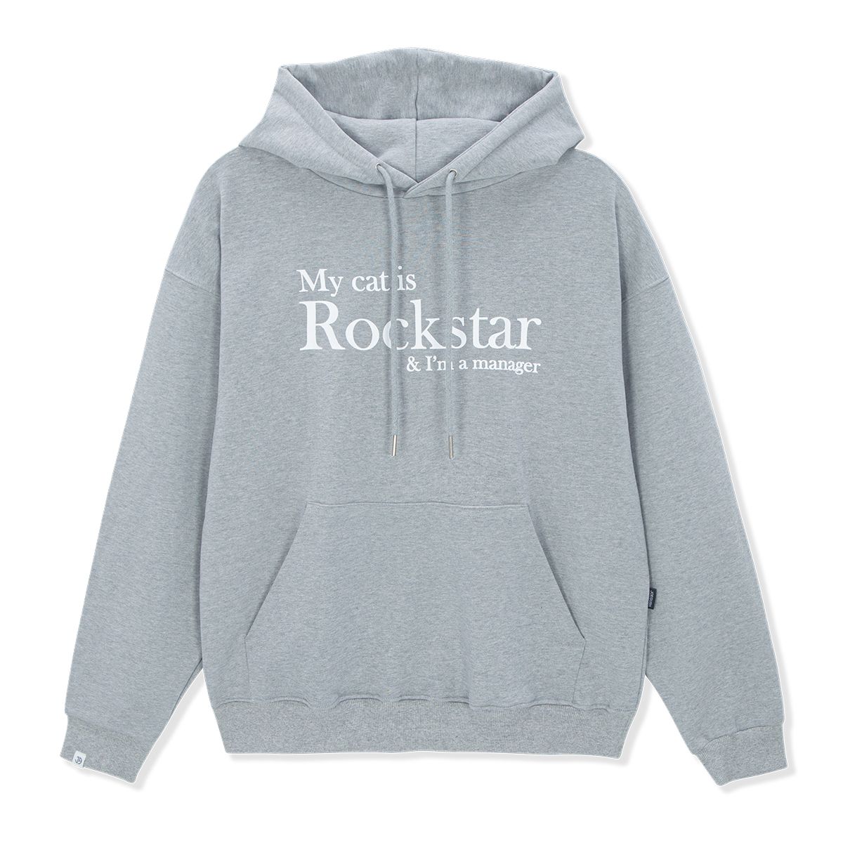조거쉬(JOEGUSH) My cat is Rockstar Hoodie (Light grey/White)