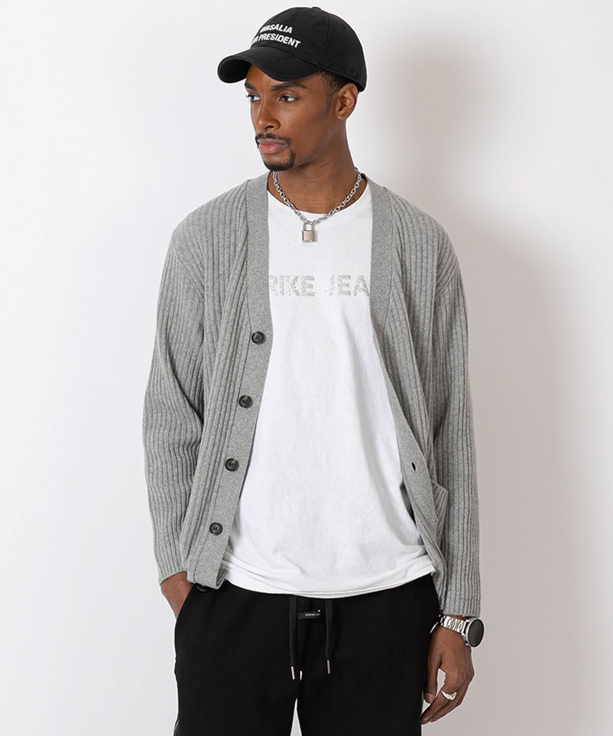 스트라이크(STRIKE) 울 가디건 (LIGHT GREY)