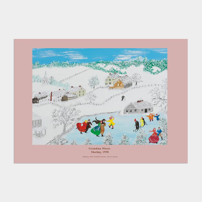 조이 윈터 크리스마스 인테리어 포스터 / 21 Grandma Moses Skating