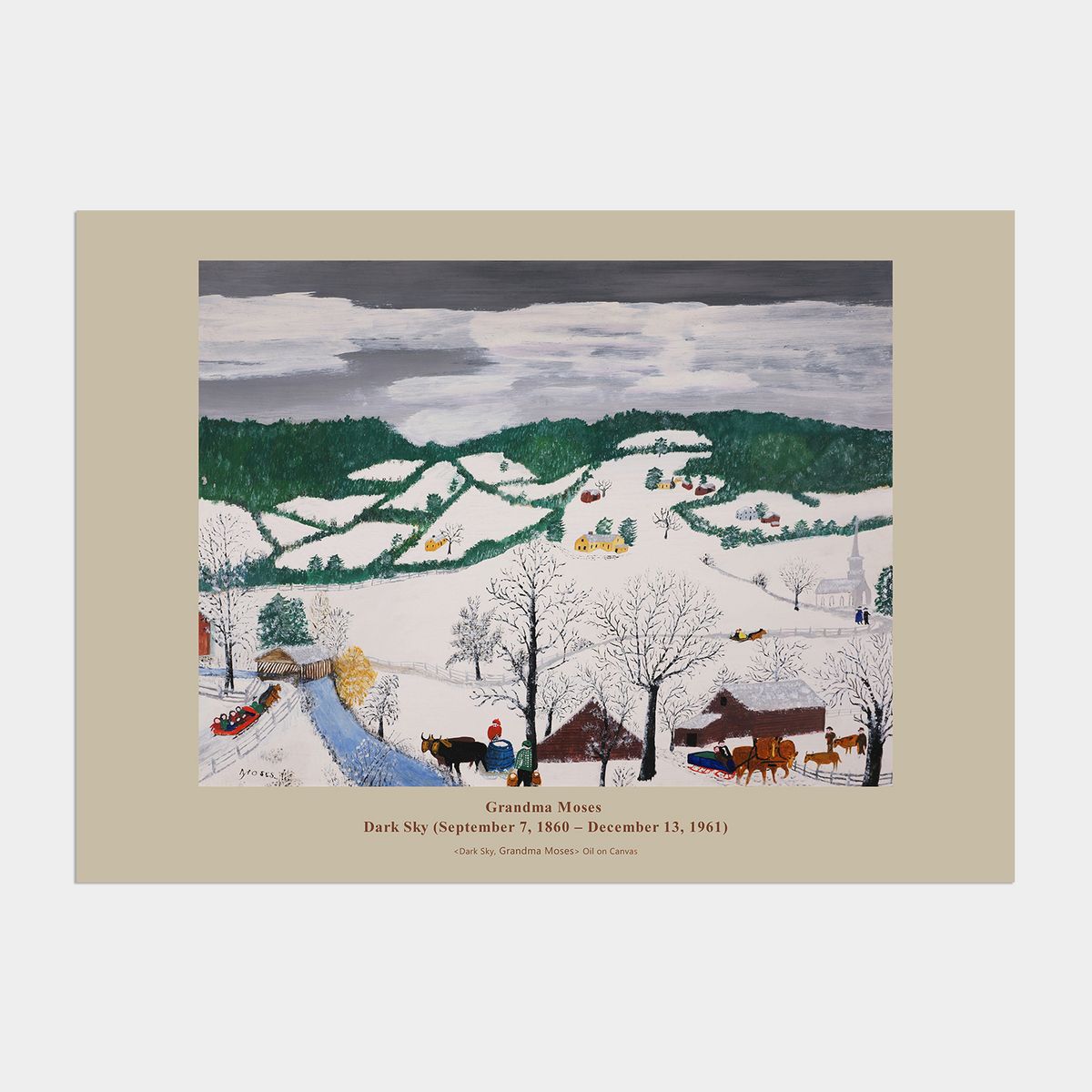 멜팅스튜디오(MELTING STUDIO) 조이 윈터 크리스마스 인테리어 포스터 / 23 Grandma Moses Dark Sky