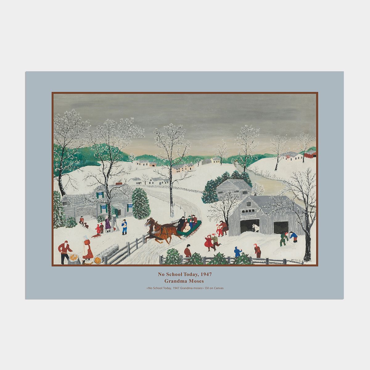 멜팅스튜디오(MELTING STUDIO) 조이 윈터 크리스마스 인테리어 포스터 / 24 Grandma Moses No School Today
