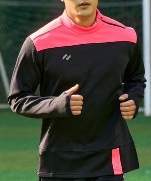 리젠트 플리스 기모 맨투맨 - 블랙/핑크