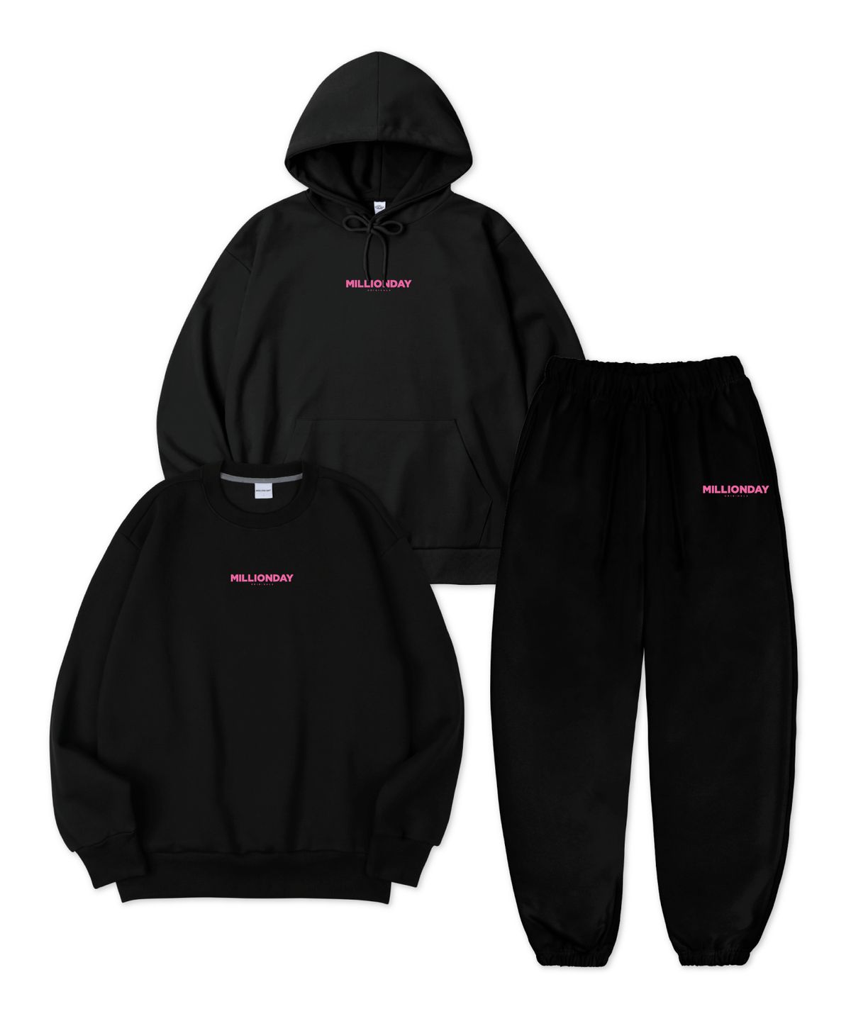 밀리언데이(MILLION DAY) MILLION SMALL LOGO SETUP [SWEATSHIRT / HOODIE SELECT 1]