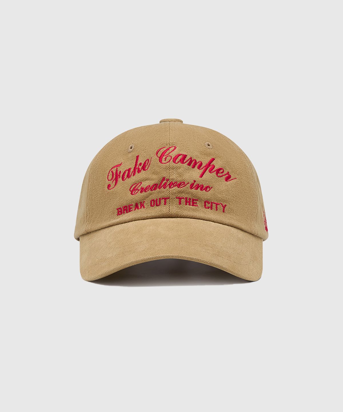 페이크캠퍼(FAKE CAMPER) SCRIPT 캠퍼 스크립트 빈티지 볼캡 [BEIGE]