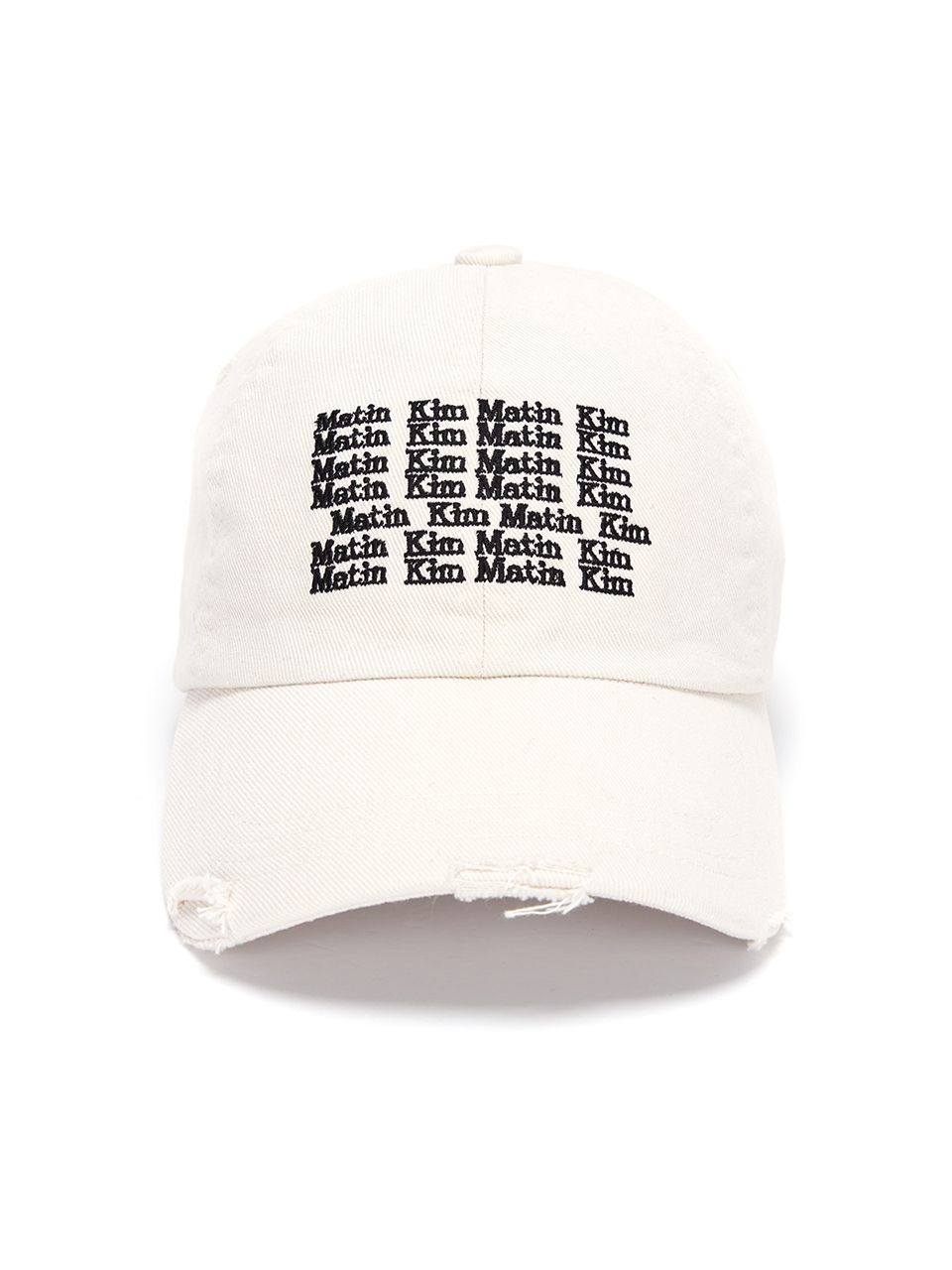 MUSINSA | MATIN KIM LETTERING WASHED BALL CAP IN IVORY