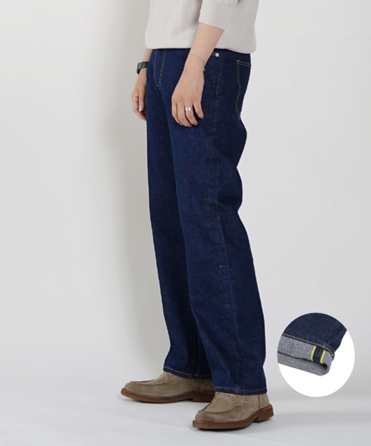 데님인디고마스터(DENIMINDIGOMASTER) F906NM 와이드 핏 셀비지 데님 (니혼맨뿌 컬렉션)
