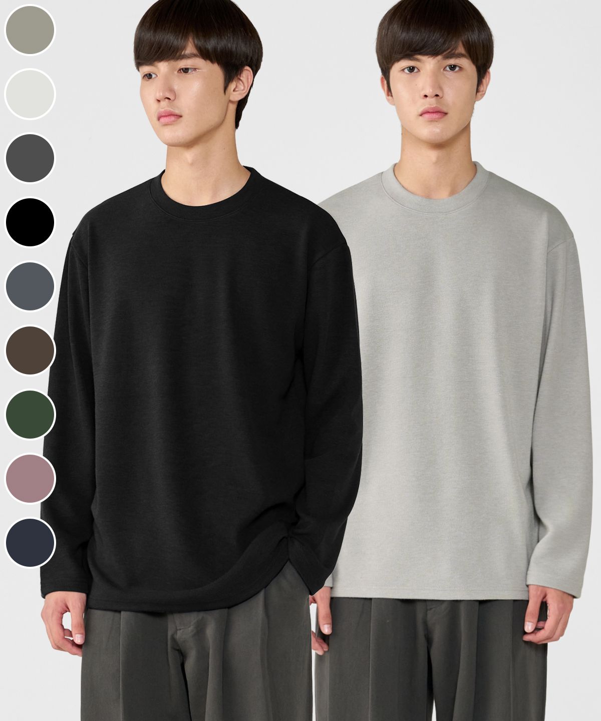 브렌슨(BRENSON) 소프트 필 루즈 핏 니트 긴팔티 ( 9Color )