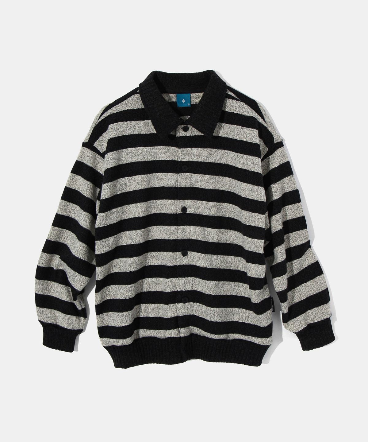 다이아몬드 레이라(DIAMOND LAYLA) Striped collar cardigan shirt C7 Oatmeal&Black