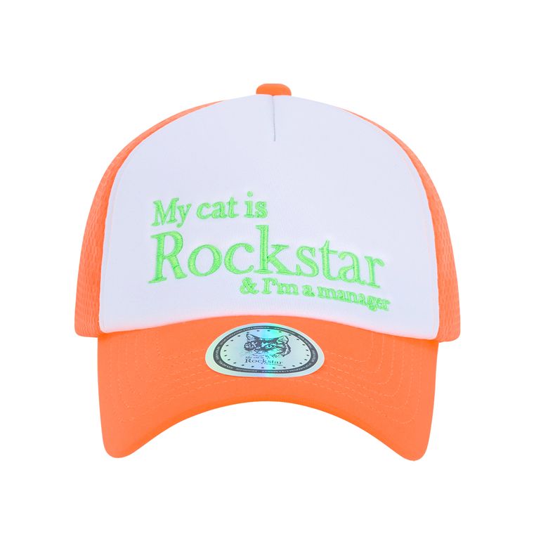Rockstar cat Mesh cap (Orange)