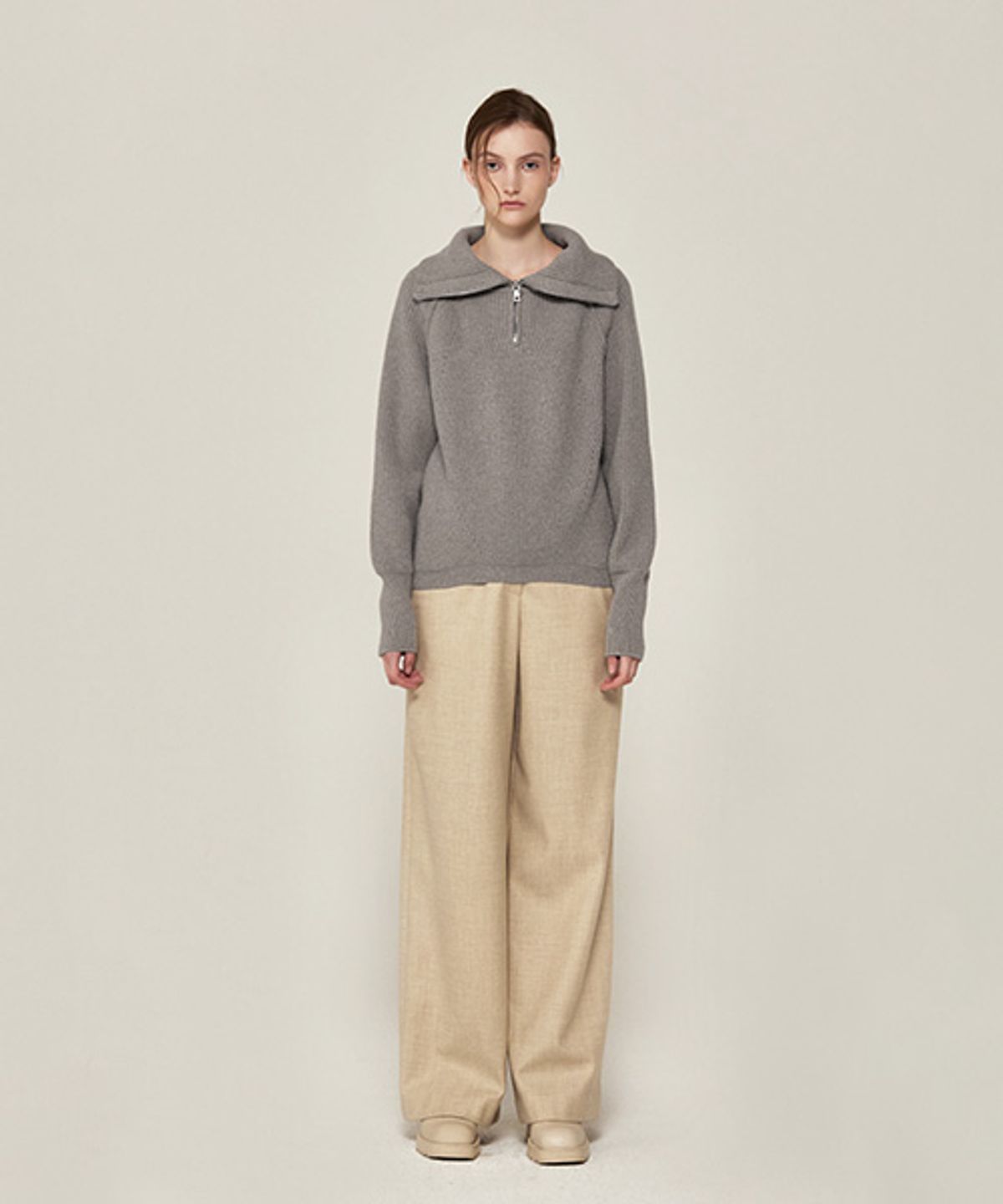 아바몰리(AVA MOLLI) SEMI WIDE WOOL PT (Beige/L)