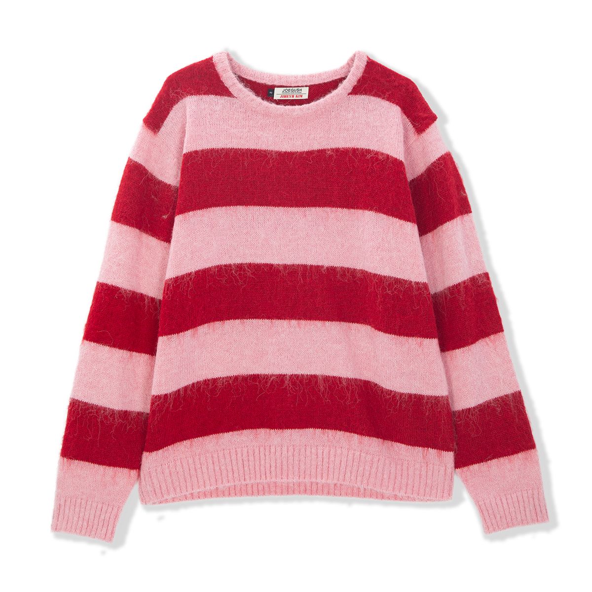 조거쉬(JOEGUSH) Striped Mohair Knit (JIHEYEH KIM X JOEGUSH) (Red/Pink)