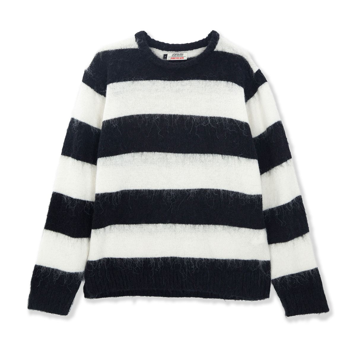 조거쉬(JOEGUSH) Striped Mohair Knit (JIHEYEH KIM X JOEGUSH) (Black/White)