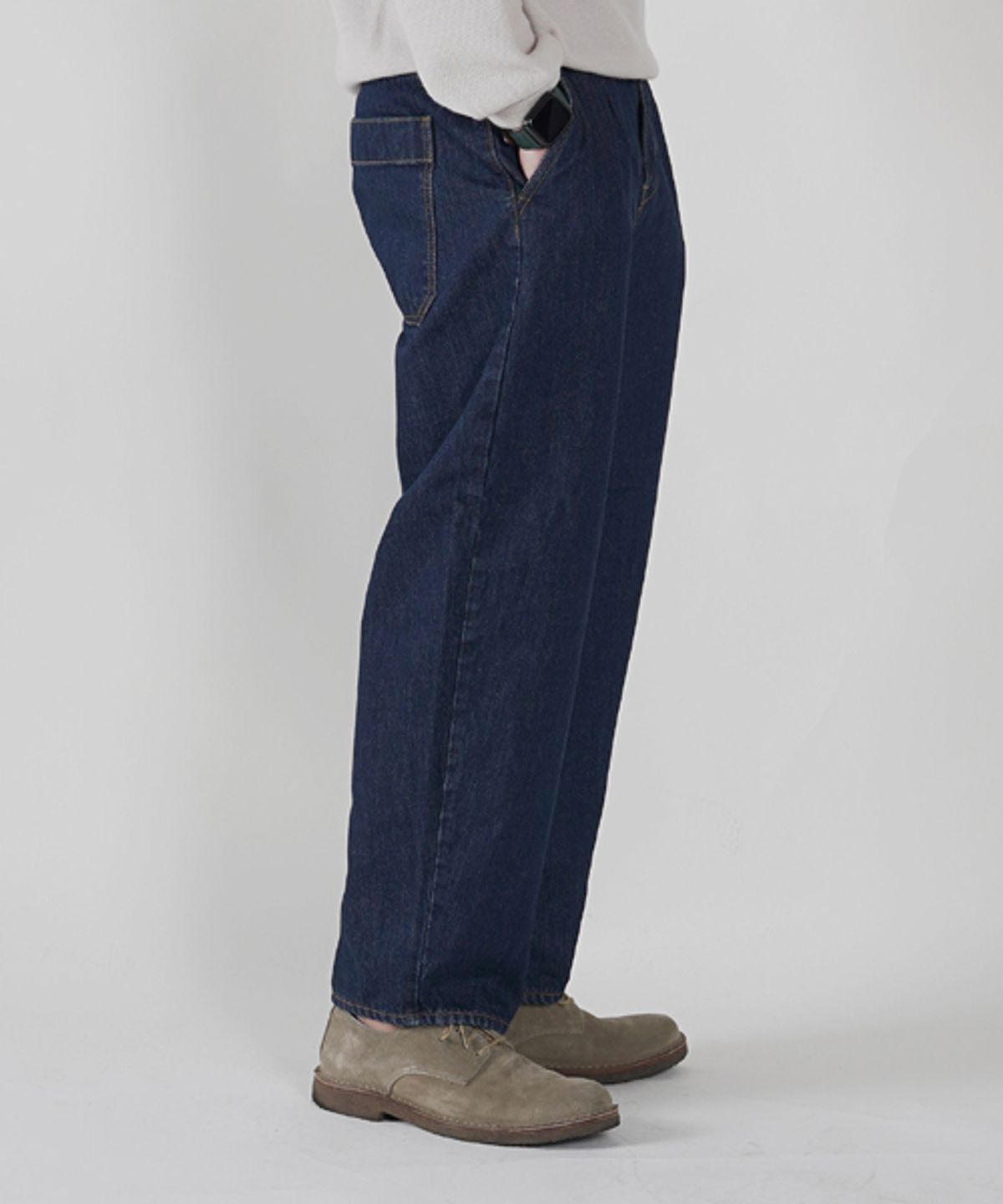 프레스톤즈(PRESTONS) One Tuck Side Curve  Denim-Dark Blue (pt 920 DB)