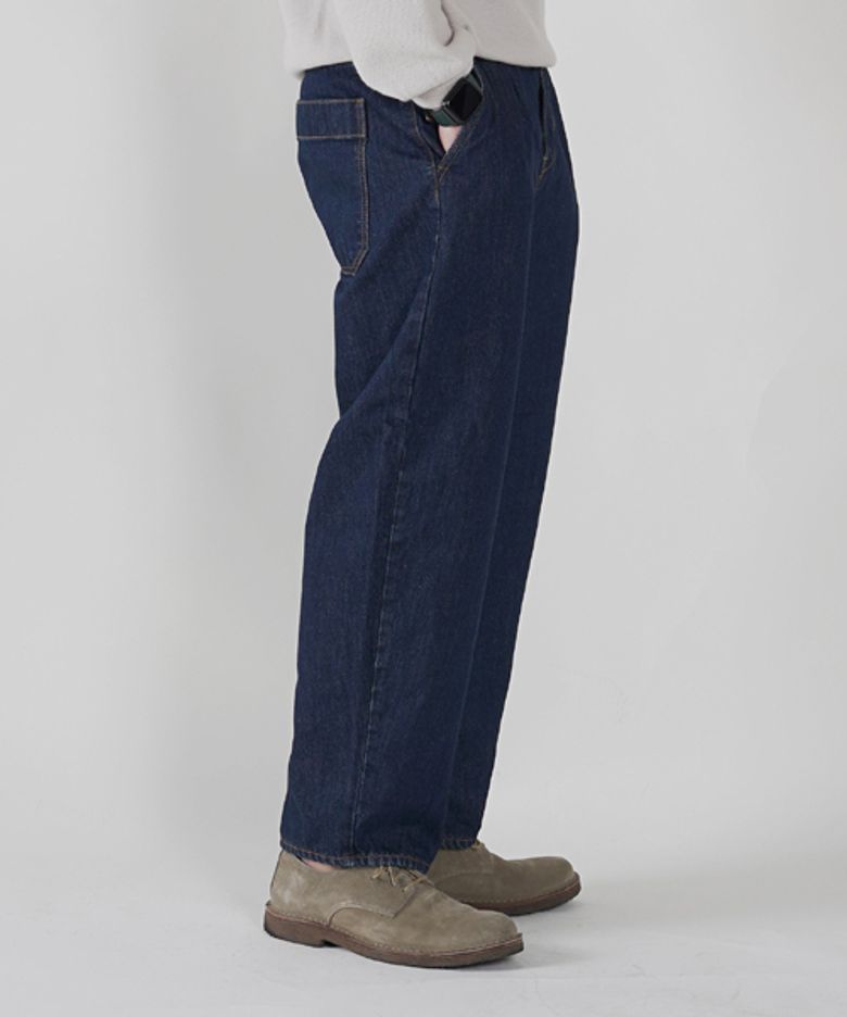 One Tuck Side Curve  Denim-Dark Blue (pt 920 DB)