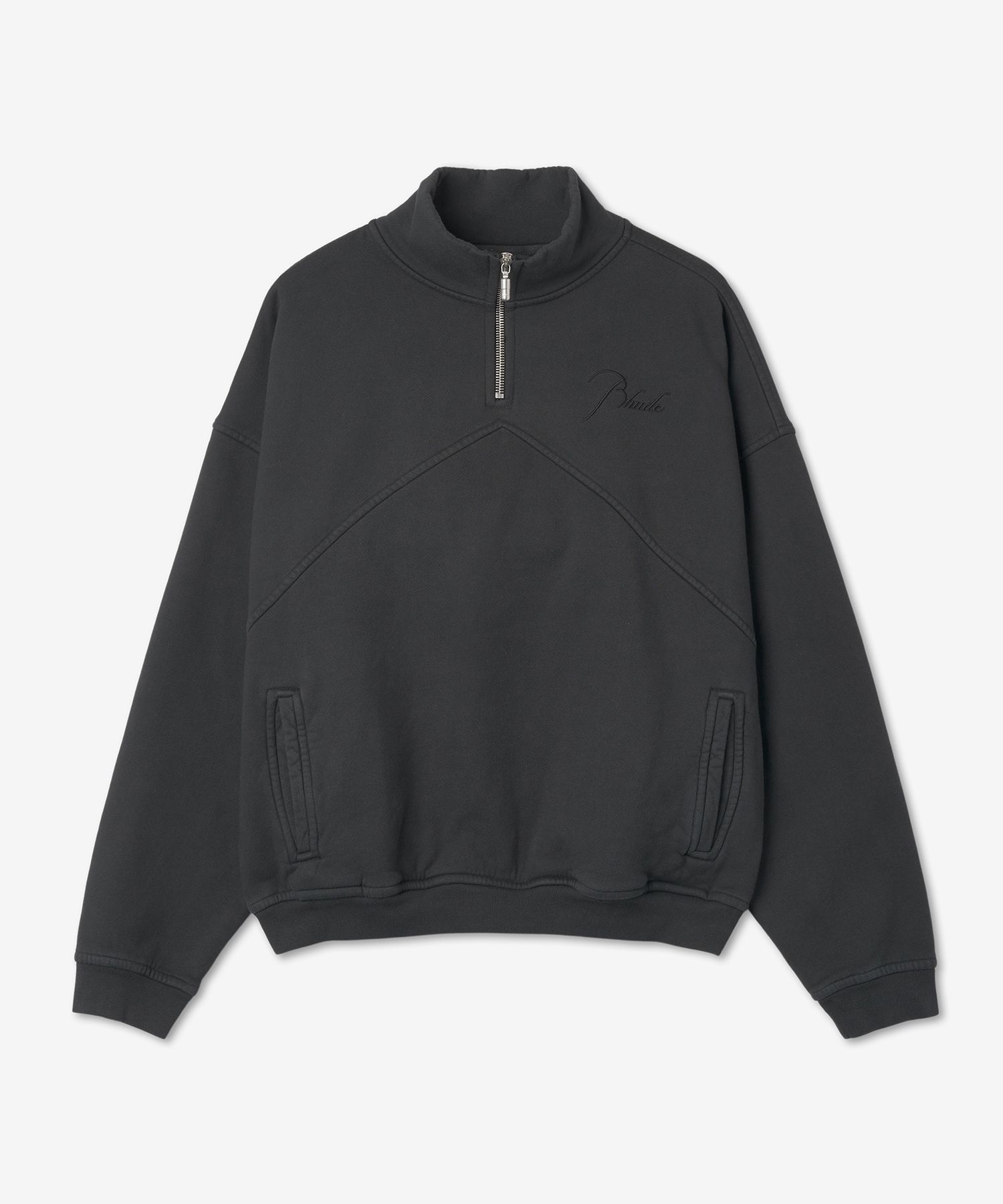MUSINSA公式 | RHUDE Quarter Half Zip-Up Sweatshirt - Black