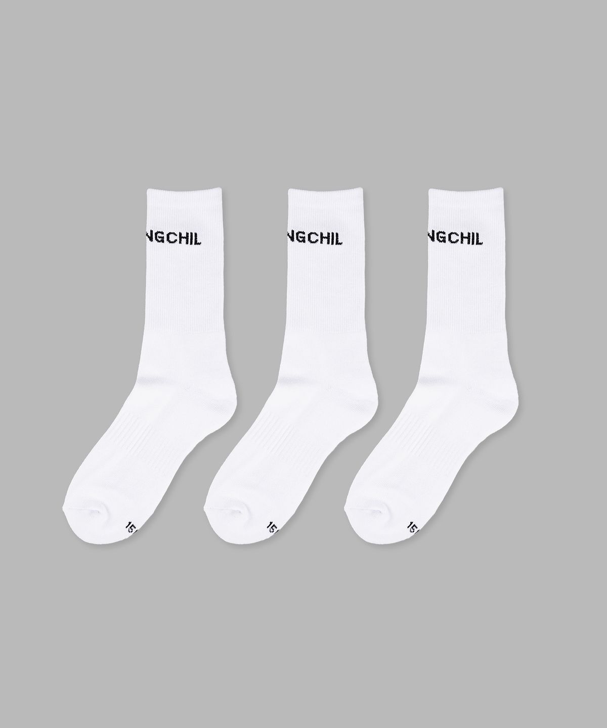일오공칠(IL-O-GONG-CHIL) [3PACK] 1507 IOGC 로고 크루 삭스 - 스노우화이트