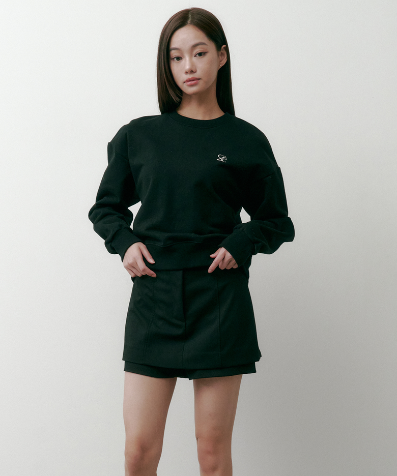 SAC 로고 크롭 스웨트셔츠 블랙 4W2233301