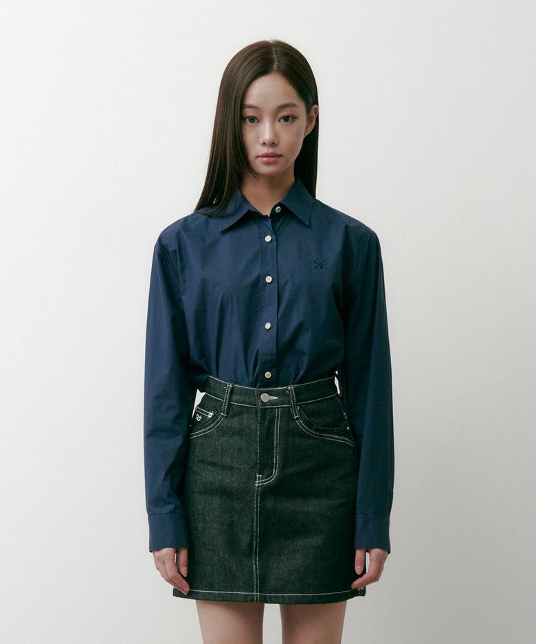 SAC 로고 베이직 셔츠 네이비 4W2237301
