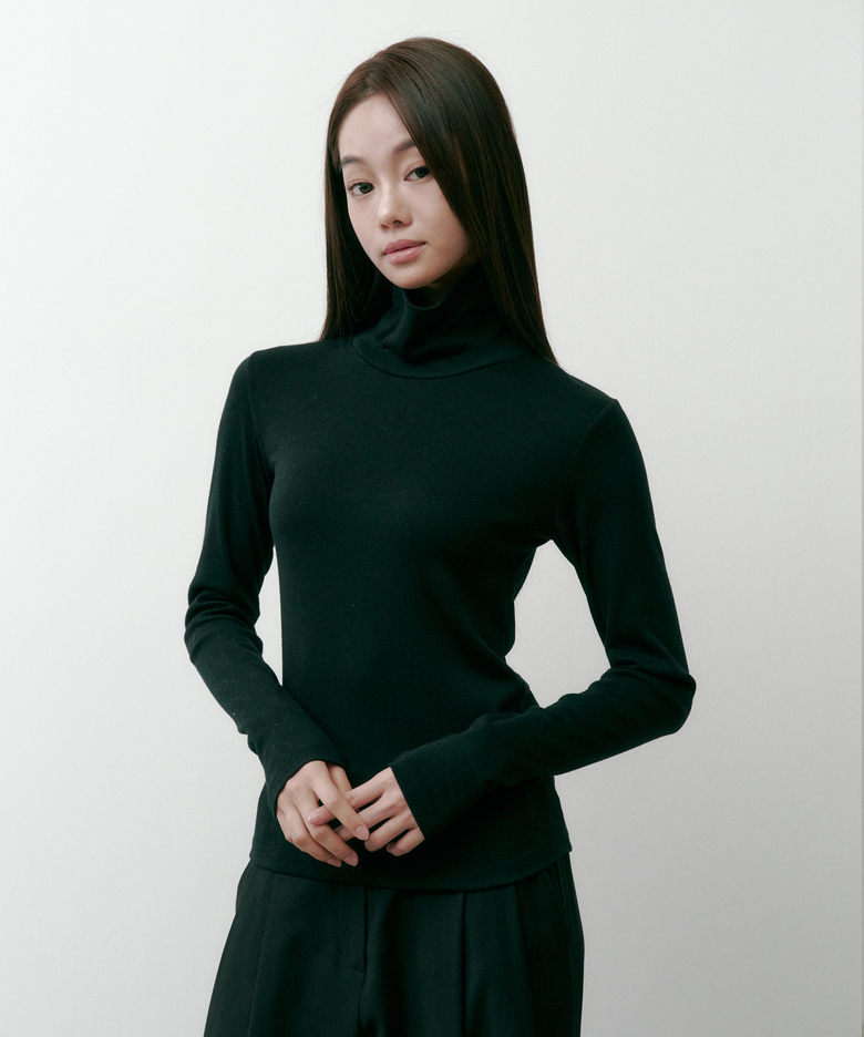 텐시울 베이직 터틀넥 티셔츠 블랙 4W2245302