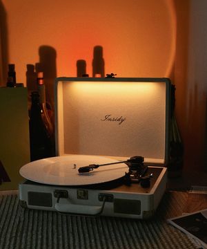 [완전무선] 휴대용 무드등 LP 턴테이블 블루투스 스피커 프리미엄 핸드메이드 IBT-Retro LED