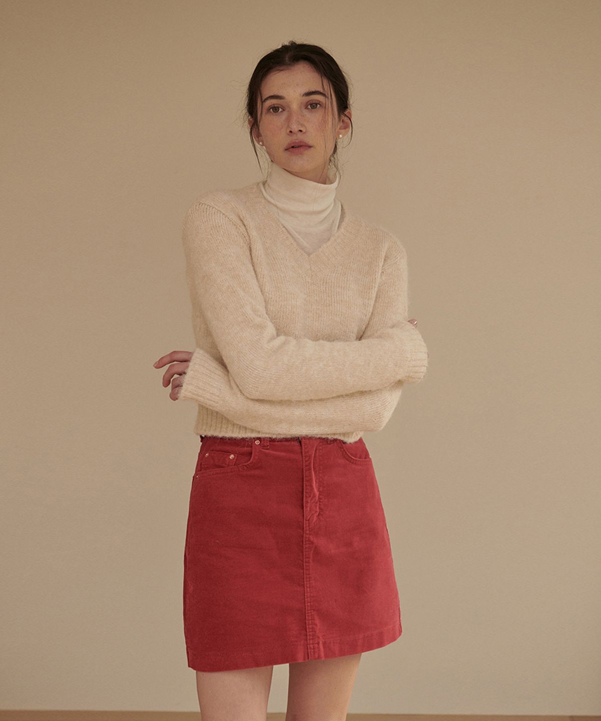 판도라핏(PANDORAFIT) [SKIRT] Blur Skirt Wine