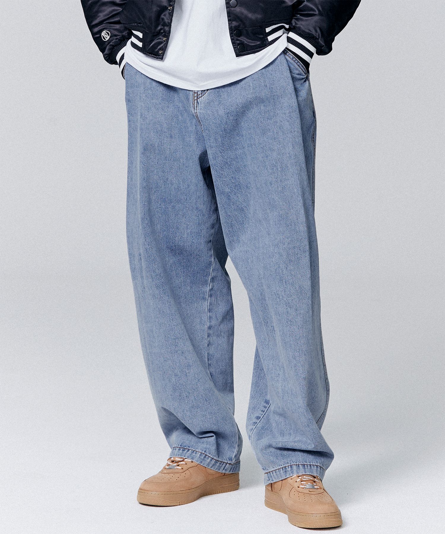デニム・ジーパン NOT4NERD Side One Tuck Denim Balloon Pants Black PT064BK MUSINSA | NOT4NERD Side One Tuck Denim Balloon Pants - Deep Blue