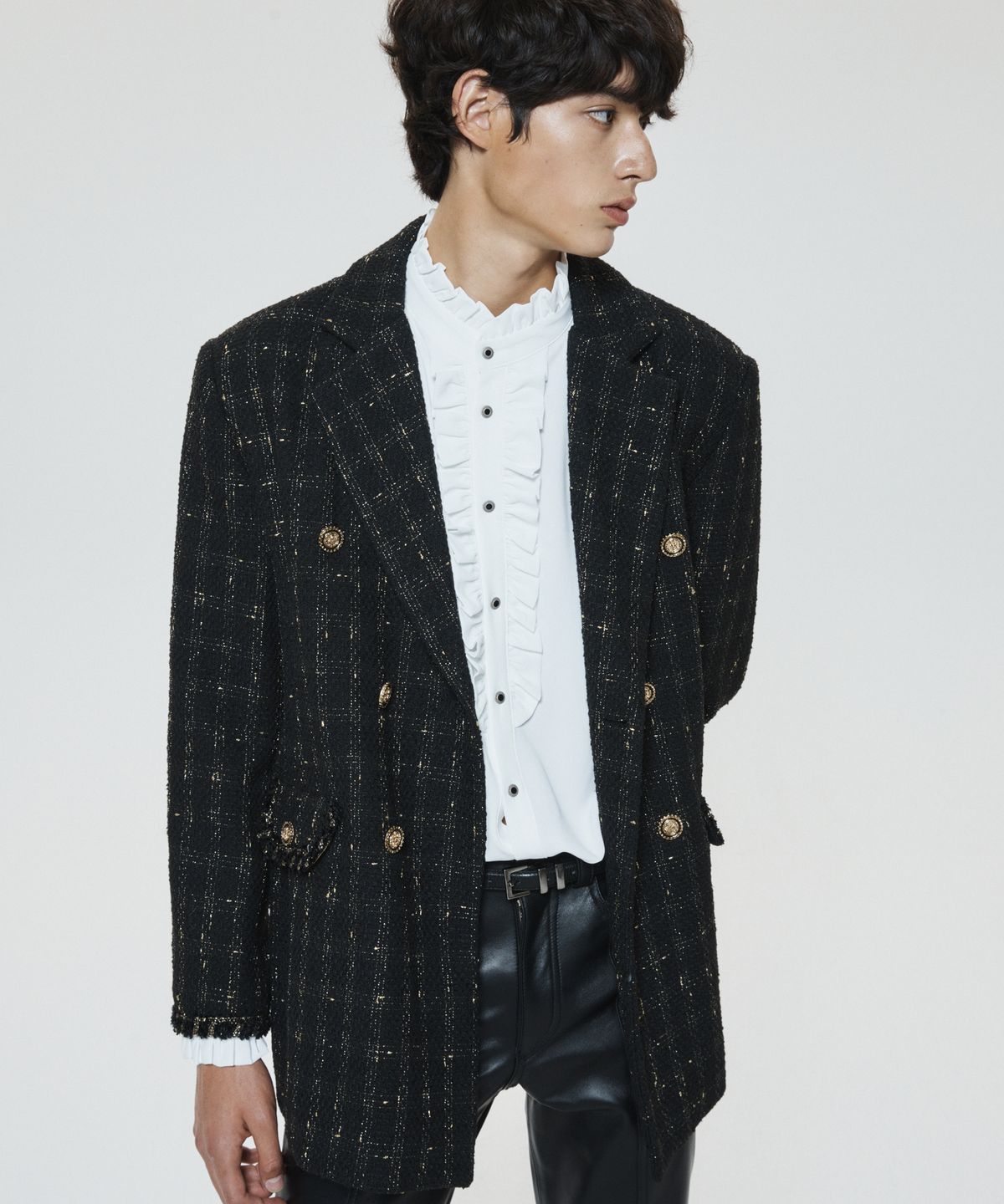 언티지(UNTAGE) UNTAGE 부클레 트위드 블레이저[Black(MAN)]_UTO-FB44