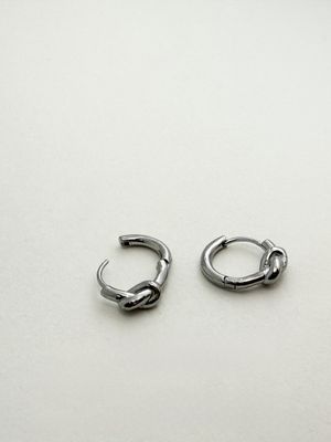 [남여공용] 써지컬스틸 원터치 실버매듭 링귀걸이 / GTE-120