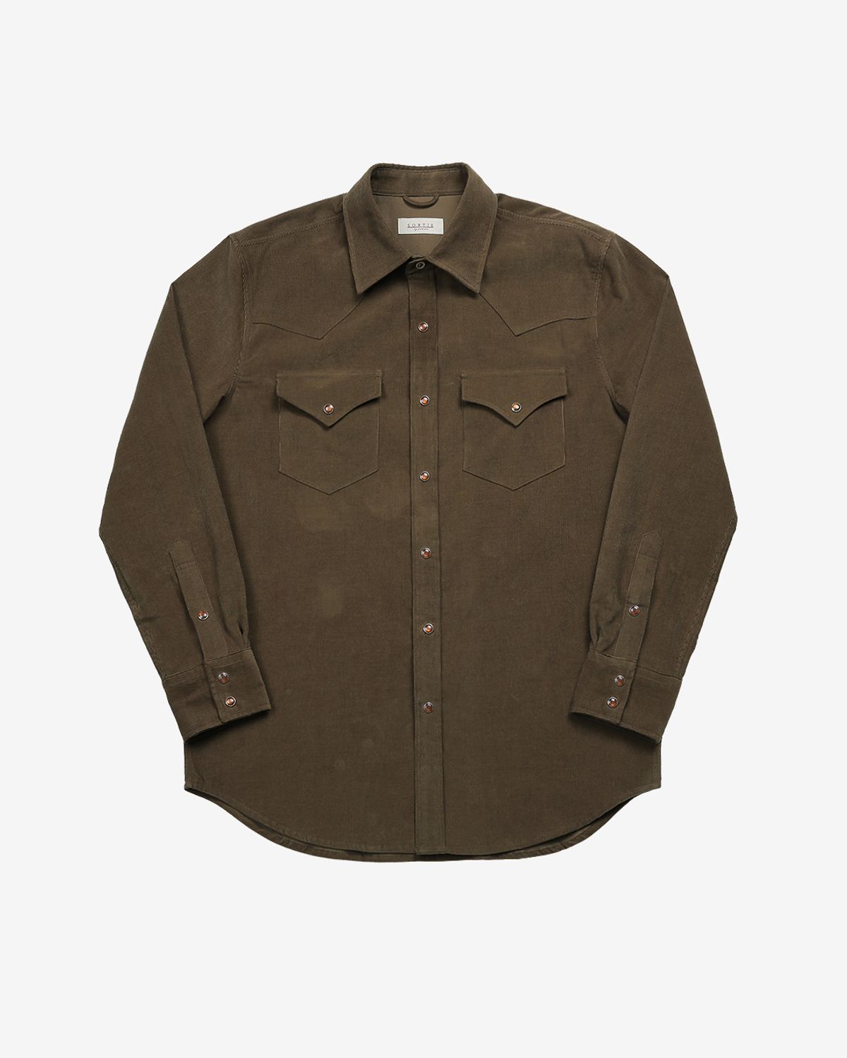 솔티(SORTIE) 035 Corduroy Western Shirts (Mocha Brown)