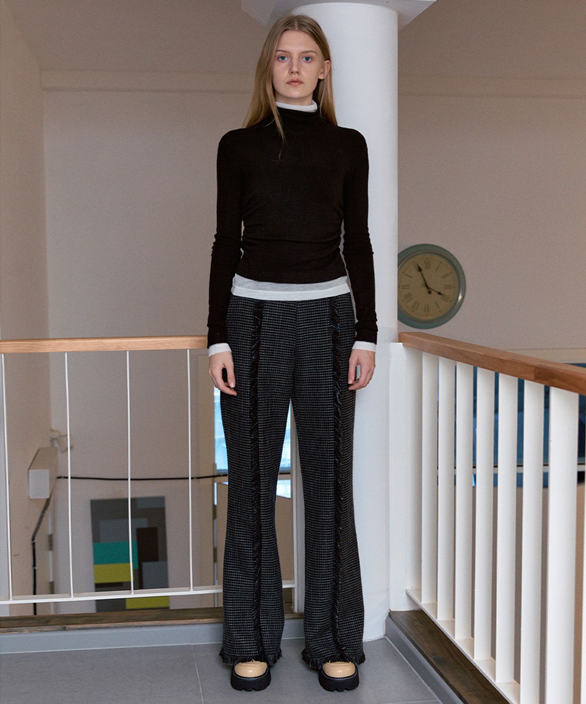 시눈(SINOON) FRINGE TWEED PANTS