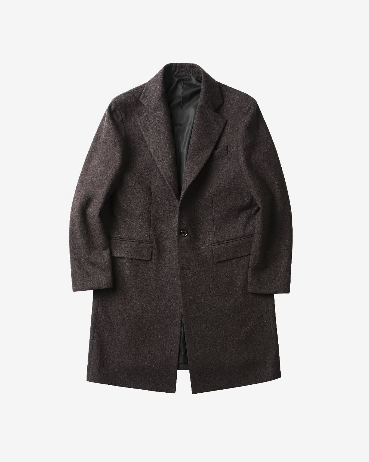 솔티(SORTIE) Wool Single Chester Coat (Brown)