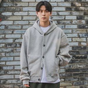 버튼다운 무지 후드 가디건 AZH484 (3 COLOR)